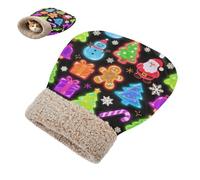 miaozhen Sac de lit pour chat - Abri parfait - Happy Christmas - Arbres verts fluorescents - Nid apaisant par temps froid - Confortable et lavable - Semi-fermé - Castillo para gatos