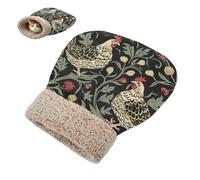 miaozhen Sac de lit pour chat d'intérieur pour chiot et chat William Morris Chicken Rouge foncé Noir Tapis Pad Sack Hiver Confortable Couverture semi-fermée Casa para gatos para gatos para interieur