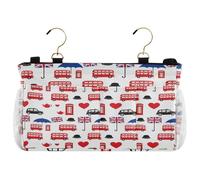 miaozhen Sac de rangement à suspendre pour télécommande TV, téléphones, magazines, tablettes, accessoires, Londres, Grande-Bretagne, anglais, Royaume-Uni, bolsa para rieles de cama