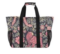 miaozhen Sac fourre-tout de plage William Morris style ours pêche bleu foncé pliable toile résistante au sable