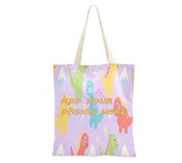 miaozhen Sac fourre-tout en toile de taille moyenne personnalisé dinosaure ptérodactyle stégosaure violet personnalisé vierges en toile fourre-tout en vrac pour Dail