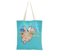 miaozhen Sac fourre-tout personnalisé en toile hippopotame drôle animal volant sacs vierges personnalisables pour les voyages