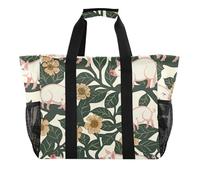 miaozhen Sac utilitaire pliable en toile résistante à l'eau pour coffre William Morris Pig Cyan Peach
