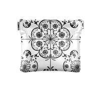 miaozhen Sacs à cosmétiques noirs antiques à motif cachemire chinois pour sac à main, étuis à cartes étanches, organiseurs d'argent pour femmes monederos de mujer para monedas, Cachemire chinois