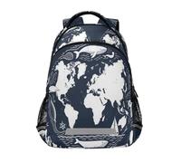 miaozhen Sacs à dos rétro continent africain bleu blanc pour écoliers avec grands sacs à livres pour enfants de 10 à 12 ans Mochilas escolares para ni ?as de 10 a?os mochilas de mujer para escuela