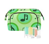 miaozhen Sacs de maquillage noirs et verts pour femmes avec fermeture éclair pour pièces de monnaie portefeuille pour cartes et clés Organisateur de maquillage, Note noire et verte, Moderne