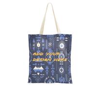 miaozhen Sacs fourre-tout en tissu personnalisés avec poignées Illustration touristique Aztec Indigo Vector personnalisé Sac fourre-tout bon marché pour un usage quotidien