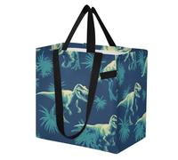 miaozhen Sacs fourre-tout en toile avec poignées - Sacs d'épicerie Momlife - Pour femme - Voyage, plage, mariage, blanchisserie, rivages - Ceratosaurus Blu Ray - Bleu