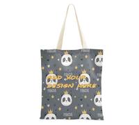miaozhen Sacs fourre-tout personnalisés Panda King Star Gris Sac d'épicerie personnalisé pour ami