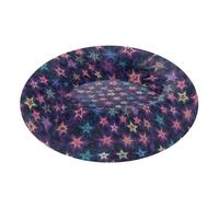 miaozhen Shining Stars Lit orthopédique en forme de donut pour animaux de compagnie de petite taille Violet 45,7 x 33 cm