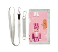 miaozhen Soldats Casse-Noisette à trois volets Rose | Portefeuille léger et fin avec cordon, pour cadeau d'anniversaire, carteras para hombre