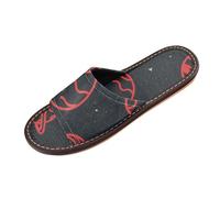 miaozhen Space Planet Chaussons de douche pour femme avec semelle en caoutchouc ultralégère et antidérapante pour voyage, piscine, fête, Planète spatiale rouge noir, 38.5/39.5 EU