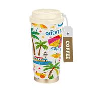 miaozhen Summer Island - Gobelets à café isothermes en acier inoxydable avec couvercles pour boissons chaudes et froides, 500 ml, étanches