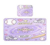 miaozhen Surmatelas rafraîchissant imperméable pour bébé - 71,1 x 132,1 cm - Respirant - Softball Just Play - Violet - Motif pour bébé et tout-petit