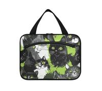 miaozhen Sweet British Shorthair Cats Green Trousse de toilette à suspendre pour homme avec crochet, mode designer pour maman envase para parfum de L, Sweet British Shorthair Cats Vert, Moderne