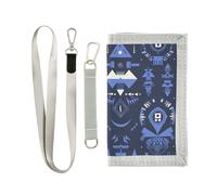 miaozhen Tourisme Illustration Aztèque Indigo Vector Portefeuille Pince à billets pour hommes pour homme minimaliste décontracté portefeuille pince à billets hommes avec cordon carteras para hombre