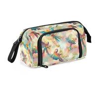 miaozhen Trousse à crayons de grande capacité avec compartiment pour enfants pour enseignants, lycée, tourbillon tropical, perroquet, couleur todo para la escuela