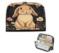 miaozhen Trousse à crayons de grande capacité avec emplacements multiples pour Preppy Elementary Cartoon mignon drôle lapin à oreilles tombantes Bolsa para herramientas