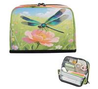 miaozhen Trousse à crayons de grande capacité avec fente pour adultes, idéale pour l'école, l'été, la libellule, fleur, bolsas para herramientas