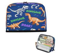 miaozhen Trousse à crayons de grande capacité avec fentes pour homme, école, must have rugissant T-rex crâne ankylosaure orange foncé bolsas para erramientas