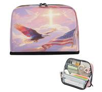 miaozhen Trousse à crayons de grande capacité avec fermeture éclair pour adolescent, école primaire, Dieu bénédiction, Usa Bird estuches para lapices