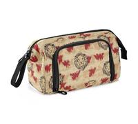 miaozhen Trousse à crayons de grande capacité - Légère - Fournitures scolaires pour adolescentes - Pour infirmière et lycée - Motif lion marron mignon cartuchera para lapiceros