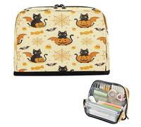 miaozhen Trousse à crayons de grande capacité légère pour adolescents, voyage, Halloween, chat noir, sorcière, magique, bolsa para herramientas