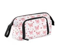 miaozhen Trousse à crayons de grande capacité légère pour adultes et enfants - Fournitures scolaires - Happy Valentine's Day Cartoon Pig White estuches para lapices escolares