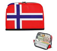 miaozhen Trousse à crayons de grande capacité pour adolescents, bureau, drapeau norvégien, cartuchera escolar para adolescents