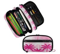 miaozhen Trousse à crayons de grande capacité pour enseignant en noix de coco rose palmier côtier pour école, adolescente, fille, garçon, homme et femme