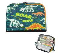 miaozhen Trousse à crayons de grande capacité, trousse de maquillage de grande capacité, organiseur de bureau pour étudiants, fournitures scolaires, crâne T-rex rugissant, ankylosaure texture roche
