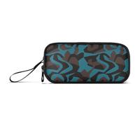 miaozhen Trousse à crayons en nylon camouflage noir bleu foncé grande capacité pour école papeterie pour enseignant universitaire estuche para