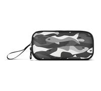 miaozhen Trousse à crayons en nylon noir et blanc militaire saumon grande capacité avec fermeture éclair papeterie scolaire pour l'école Preppy estuche para