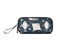 miaozhen Trousse à crayons en nylon pour adolescent, océan, animal, poisson, chartreuse, gris, grande capacité, trousse à crayons artistique, trousse de papeterie pour femme de lycée estuche para