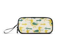 miaozhen Trousse à crayons en nylon pour adolescents, style Oliver Jeffers, flèche, beurre, jaune, émeraude, grande capacité, grande capacité, grande fermeture éclair, papeterie pour école préparée