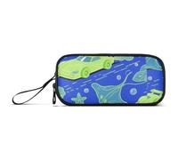 miaozhen Trousse à crayons en nylon pour enfants, motif animal océan, étoile de mer, voiture, chartreuse, grande capacité, fermeture éclair, trousse à crayons en maille pour femme universitaire