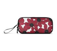 miaozhen Trousse à crayons en nylon pour fournitures scolaires Motif Susan aux yeux noirs Simple Line Art Valentinesnes Rouge Grande capacité Fermeture éclair Trousse à crayons Papeterie pour les