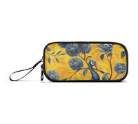 miaozhen Trousse à crayons en nylon pour l'école, néo-réalisme, beurre de paon, jaune, bleu, grande capacité, trousse à crayons artistique, trousse de papeterie pour garçons universitaires estuche