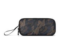 miaozhen Trousse à crayons en nylon rétro camouflage marron noir grande capacité école papeterie pour collège infirmière estuche para