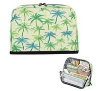 miaozhen Trousse de rangement verticale de grande capacité avec compartiment, sac multi-usage pour fournitures scolaires d'étudiants, palmiers verts, estuche para lapices nina