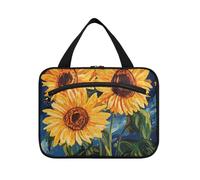 miaozhen Trousse de toilette Sunflowers Art à suspendre pour homme avec crochet, design imperméable pour papa, bolsas de maquillaje para mujer L, tournesols art, Moderne