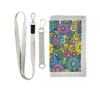 miaozhen Ukraine Tournesol Beauté Summer Flowers Portefeuille à trois volets pour cadeau d'anniversaire Portefeuille décontracté unique carte de crédit avec cordon Carteras para hombre, Ukraine