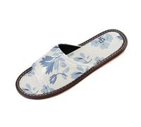 miaozhen William Morris Chaussons de salle de bain style patte de chat bleu layette d'intérieur ultralégers et légers personnalisables sandales de plage pour voyage, avion, hôtel pantuflas para hombre