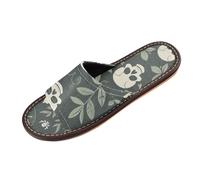 miaozhen William Morris Pantoufles de douche style pirates vert foncé pour femme, intérieur et extérieur, lavables, légères, impression personnalisée, bout ouvert pour piscine, hôtel, voyage, William
