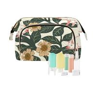 miaozhen William Morris Pig Grande trousse à maquillage portable pour femme Motif cochon Cyan Peach, william Morris Pig cyan peach, Moderne