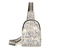 miaozhen William Morris Style Happily Ever After Sac de poitrine taupe pour sac à main robuste pour femme pour la randonnée, William Morris Style Happily Ever After Taupe, 1 Size