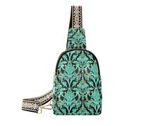 miaozhen William Morris Style Turquoise Paisley Sac à dos pour femme Sac à dos polyvalent pour femme pour la randonnée, William Morris Style cachemire turquoise, 1 Size
