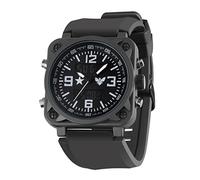 MIAROZ Montre tactique pour hommes Montre : double mouvement Cadran noir robuste Étanche - Accessoires d'aventure militaire en plein air pour les amateurs de tactique, Noir , lanière