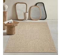 Mia's Tapis Kinsley Robuste pour l'intérieur et l'extérieur, avec Un Aspect Jute Naturel, résistant aux intempéries, adapté aux terrasses et Jardins