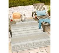 Mia's Teppiche Adora - Tapis Moderne, Style Boho, adapté à l'intérieur et à l'extérieur, idéal pour la Cuisine et la Salle à Manger, Beige, 160cm Rond